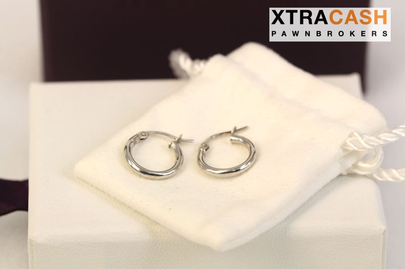 10k White Gold Hoop Earrings In Box Carousel 1