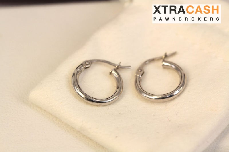 10k White Gold Hoop Earrings In Box Carousel 2