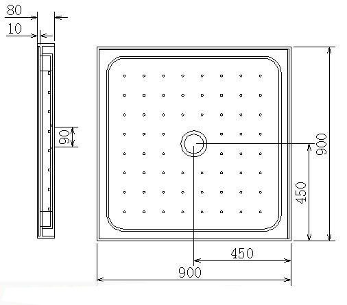 Shower Box 2sided 900x900mm in chrome colour Carousel 2