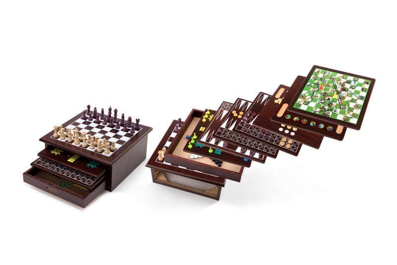Kogan 15-in-1 Games Board (Dark Brown) Carousel 1
