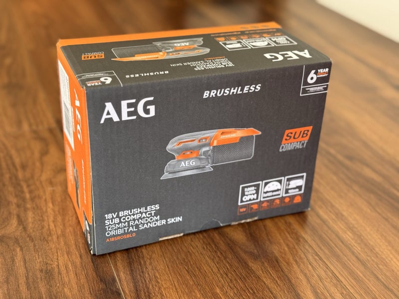 AEG 18V 125mm Brushless Sub Compact Random Orbital Sander A18SROSBL0 Skin Carousel 1