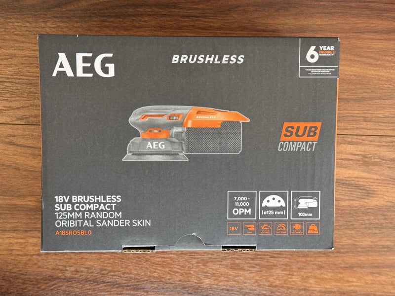 AEG 18V 125mm Brushless Sub Compact Random Orbital Sander A18SROSBL0 Skin Carousel 2