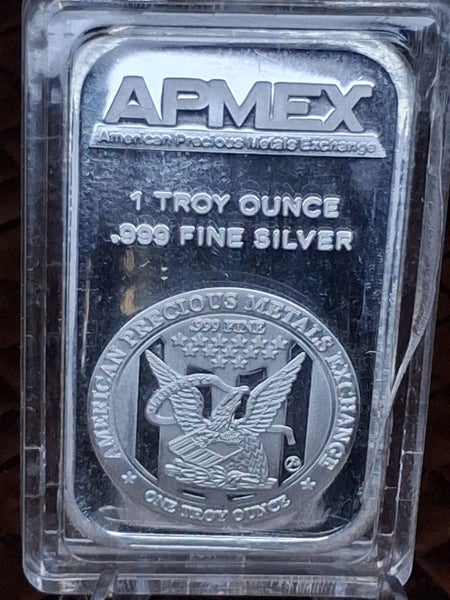 Apmex 1oz fine silver bar in capsule. Carousel 1