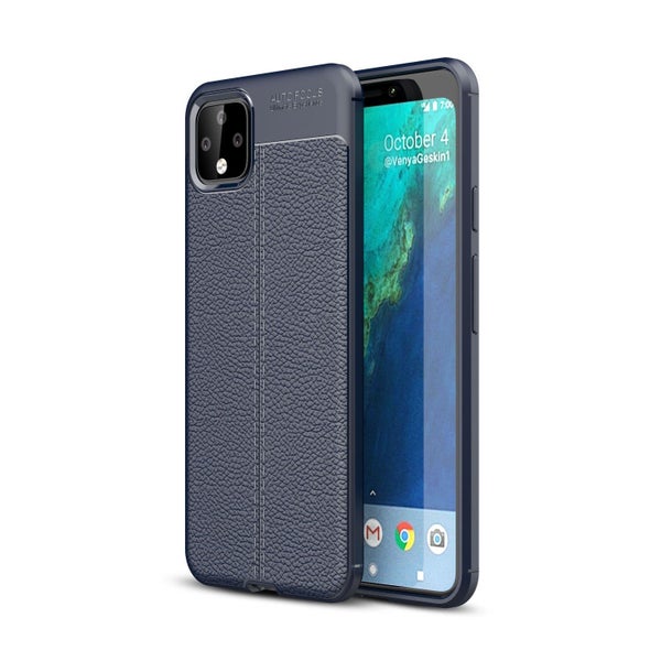 Google Pixel 4 XL Leather Texture Case Navy Carousel 1