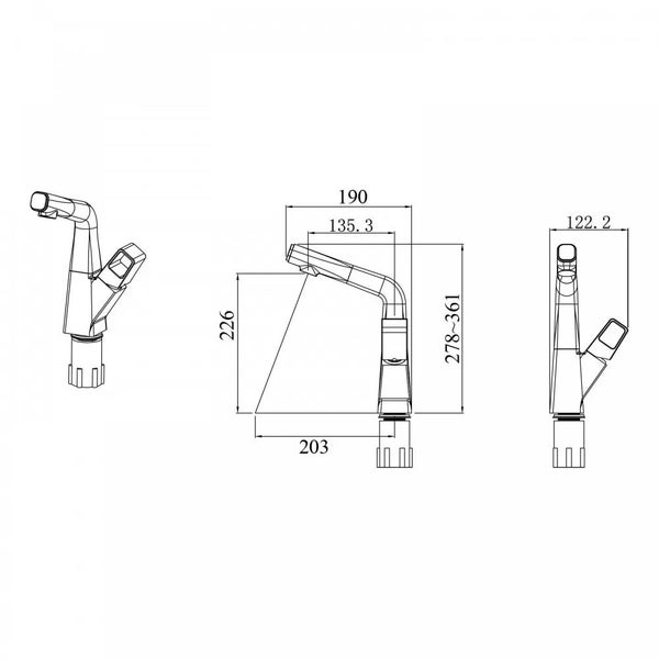 Pull out Basin Mixer Tap Carousel 11
