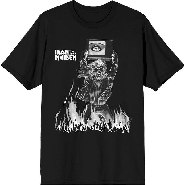 Iron Maiden Est 1975 Holy Smoke Flames Crop T Shirt Carousel 1