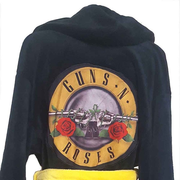 Guns N Roses Bathrobe Classic Logo new Official Black super soft fleece Unisex Carousel 2