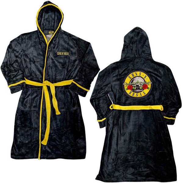 Guns N Roses Bathrobe Classic Logo new Official Black super soft fleece Unisex Carousel 5