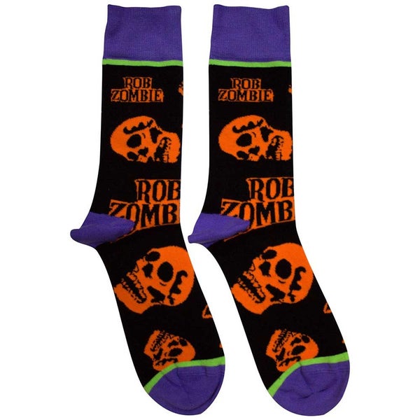 Rob Zombie Orange Skulls Ankle Socks Carousel 2