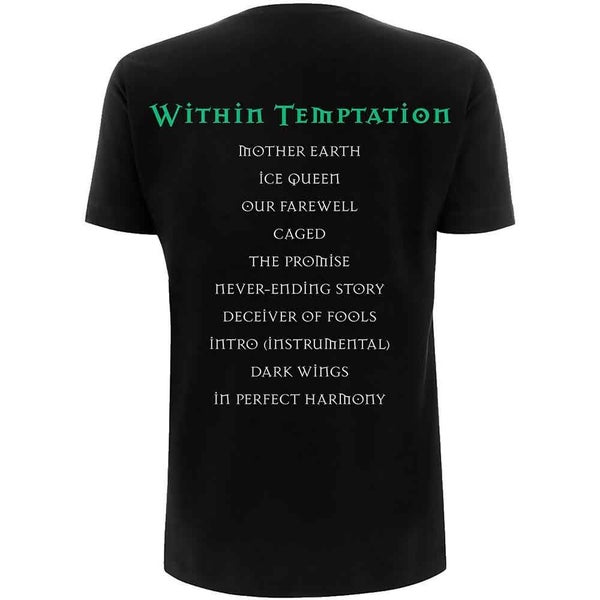 Within Temptation T Shirt Mother Earth Band Logo new Official Mens Black Carousel 1