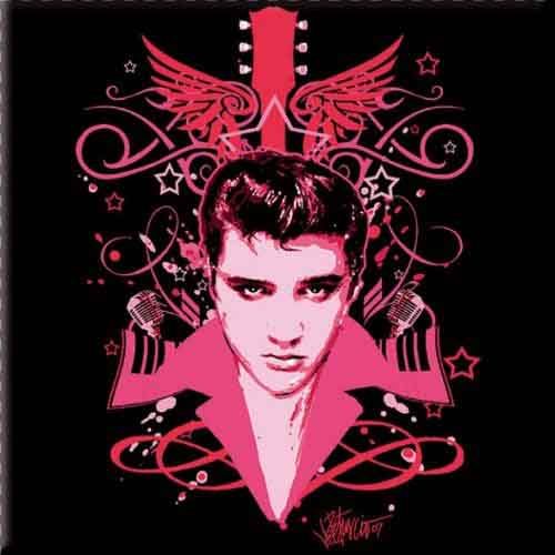 Elvis Presley Fridge Magnet Lets Face it new Official 76mm x 76mm Carousel 1