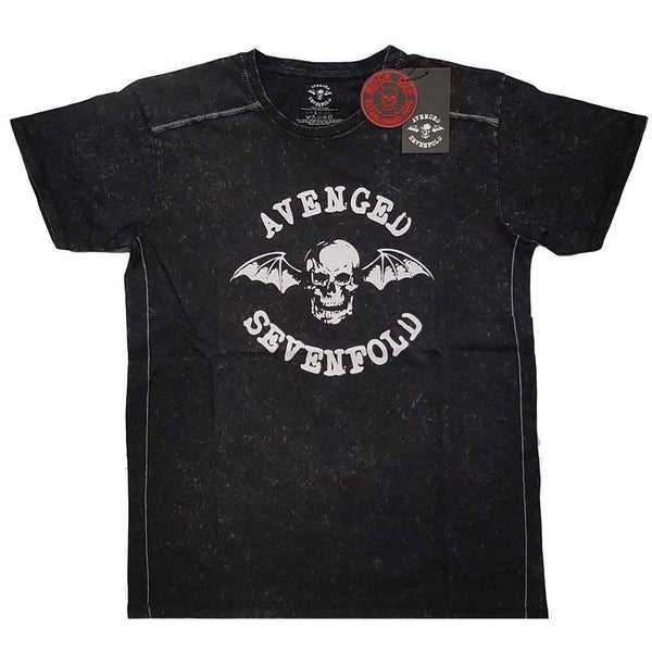 Avenged Sevenfold T Shirt Band Logo new Official Mens Black Snow Wash Carousel 1