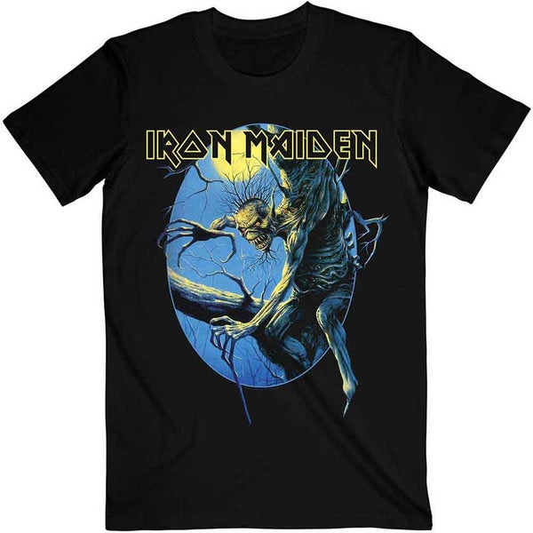 Iron Maiden T Shirt Fear of the Dark Oval Eddie Moon new Official Mens Black Carousel 2