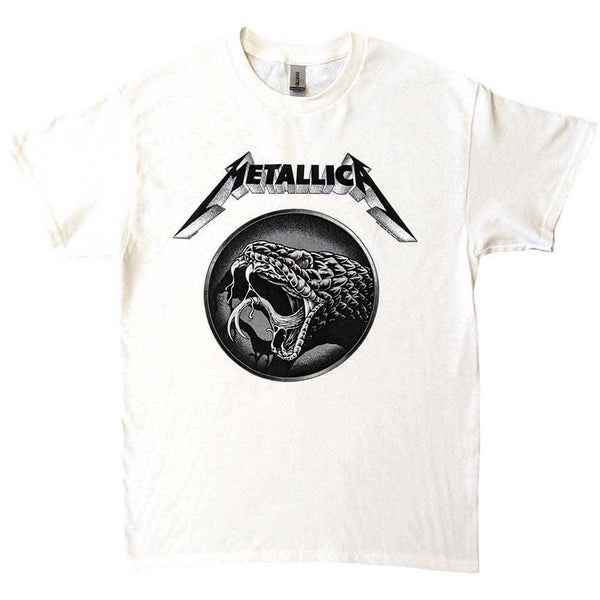 Metallica T Shirt Black Album Poster Band Logo new Official Unisex White Carousel 1