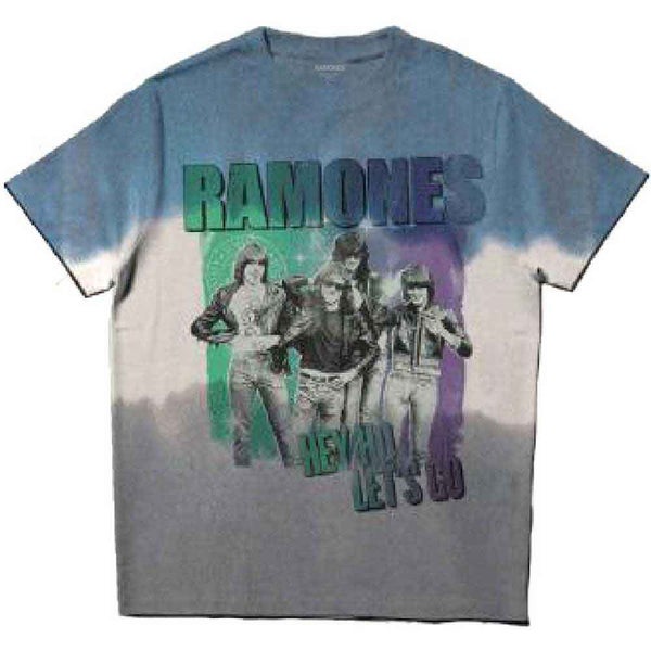 Ramones T Shirt Hey Ho Retro Band Logo new Official Unisex Dip Dye Blue Carousel 1