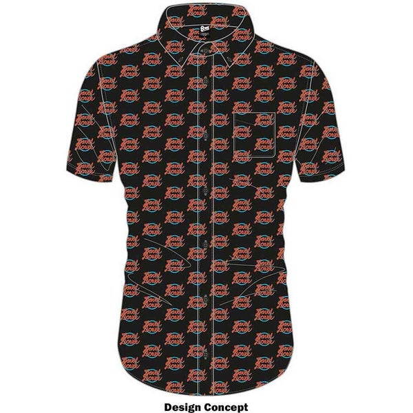 David Bowie Casual Shirt Logo repeat Pattern new Official Mens Black Casual Carousel 2