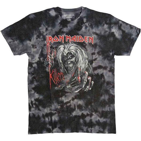 Iron Maiden T Shirt Ed Kills Again Band Logo new Official Unisex Black Dye Wash Carousel 1