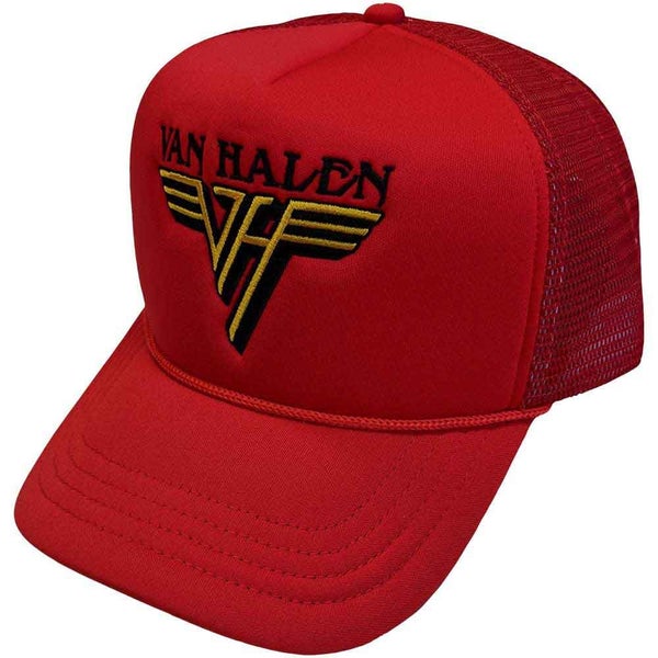 Van Halen Baseball Cap Text Band Logo new Official Red Trucker Carousel 1