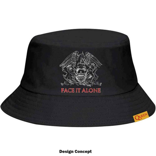 Queen Bucket Hat Face It Alone Band Logo new Official Unisex Black Carousel 1