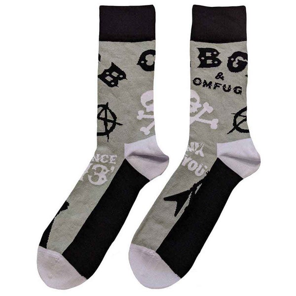 CBGB Socks Omfug Logos new Official Unisex Grey Ankle (UK SIZE 7 - 11) Carousel 2