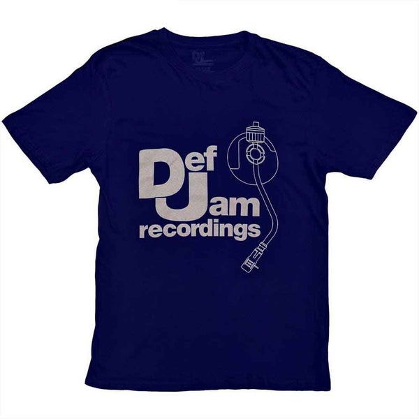 Def Jam Recordings T Shirt Logo and Stylus new Official Mens Navy Blue Carousel 1