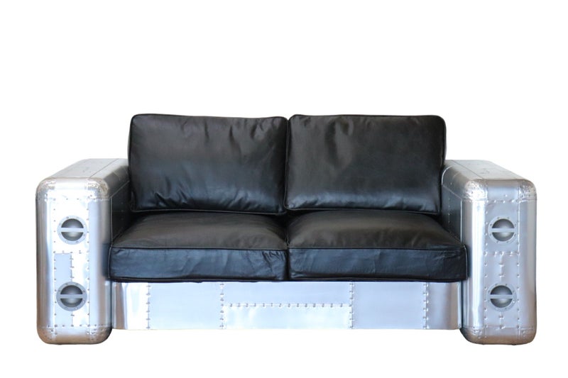 TNC 2-Seater sofa, Top Grain Leather and Aluminum Carousel 2