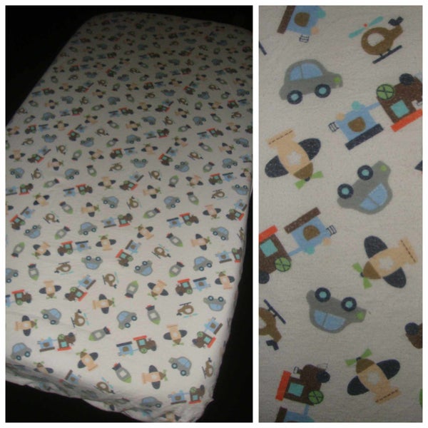 Cot winter flannelette fitted sheet 26 BOY / UNISEX Carousel 2