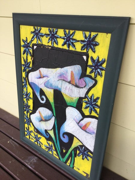 LARGE ART WORK OF LILYS SOME DAMAGE Carousel 1