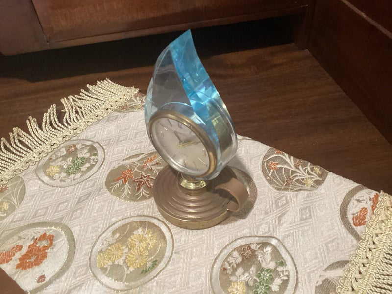 Phinny Walker German 1950s alarm clock lucite flame running Carousel 2