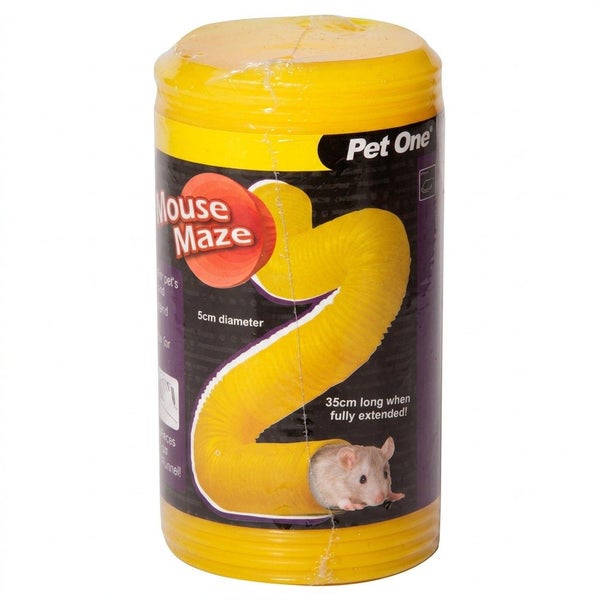 Pet One Mouse Tunnel Maze Toy - Extendable Fun | 5cm x 35cm Yellow Carousel 1