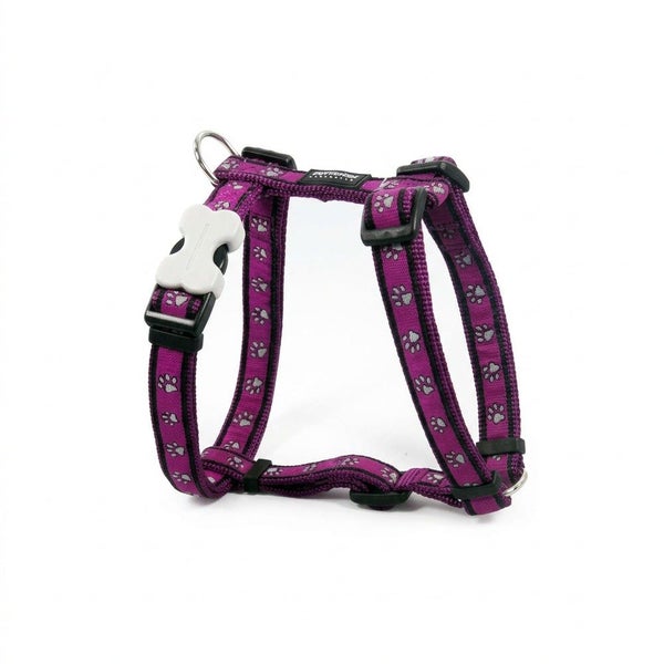 Red Dingo Pawprint Dog Harness - Purple | Large Carousel 1