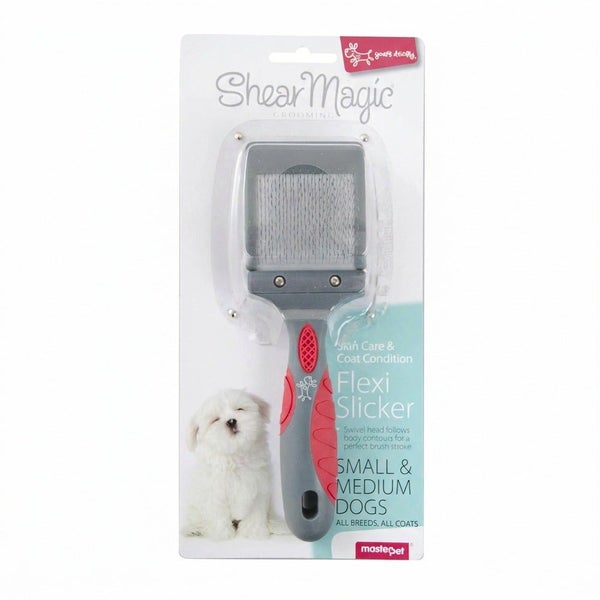 Yours Droolly Flexi Slicker Dog Brush - Anti-Static Pins | Small/Medium Carousel 1