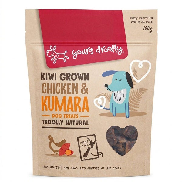 Yours Droolly Dog Treats - Chicken & Kumara Goodness | 100 Grams Carousel 1