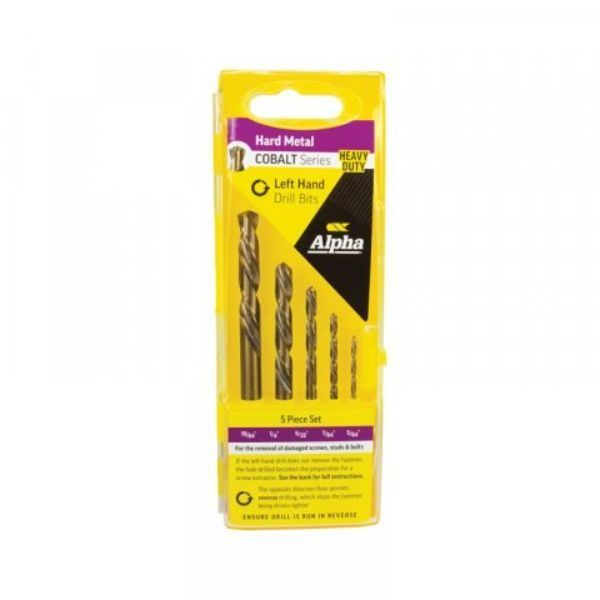 Alpha 5 Piece Cobalt Left Hand Drill Set Carousel 1