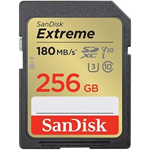 SanDisk Extreme SDXC Memory Card - 256GB Class 10 - V30 - U3 - UHS-I - Read up Carousel 1