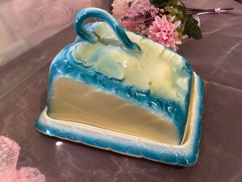 Victorian Majolica Butter dish/Cheese dome Carousel 10
