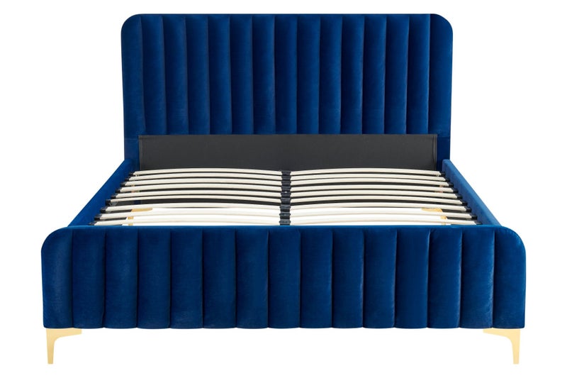 Shangri-La Victoria Bed Frame (Navy Velvet, Queen) Carousel 2