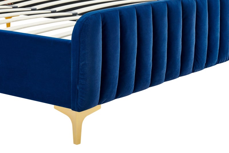 Shangri-La Victoria Bed Frame (Navy Velvet, Queen) Carousel 6