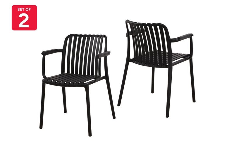 Set of 2 Shangri-La San Lucas Dining Armchairs (Black) Carousel 2