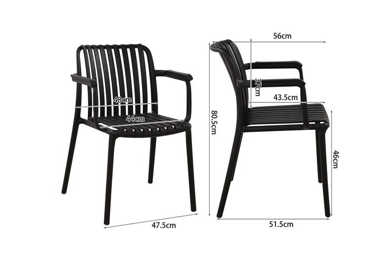 Set of 2 Shangri-La San Lucas Dining Armchairs (Black) Carousel 11