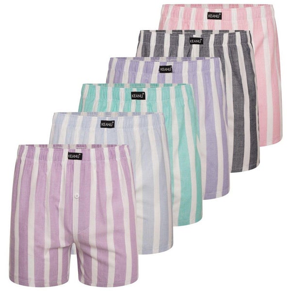 Keanu Mens Pastel Striped Woven Boxer Shorts (Pack Carousel 1