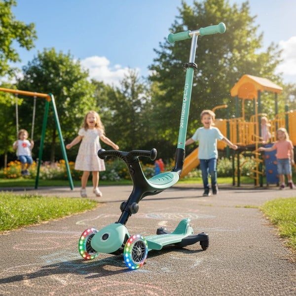 Globber Scooters Go Up Active Lights 360 Mint/Dark Carousel 2