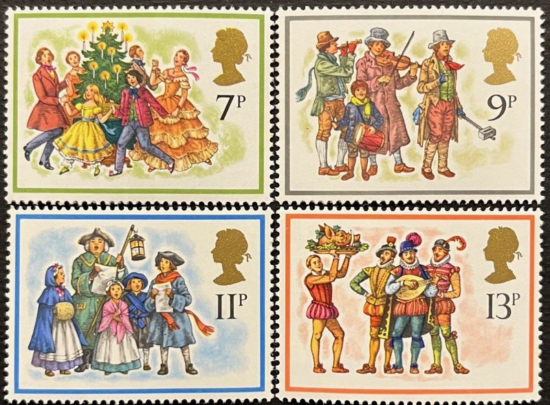 Great Britain 1978 Christmas -Carol Singing -Set of 4 stamps MNH CAT$1. Carousel 1