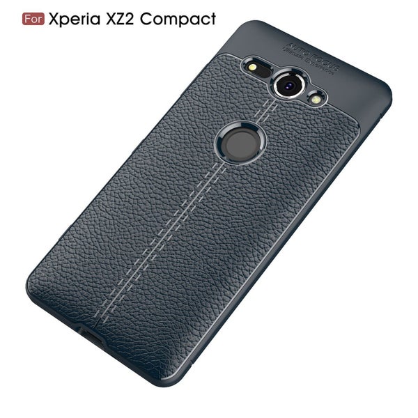 Sony Xperia XZ2 Compact Leather Texture Case [Navy] Carousel 2