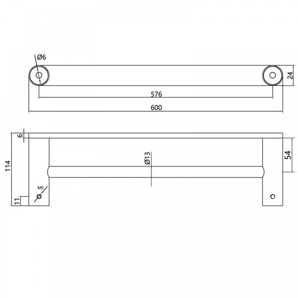Double Towel Rail 600mm Carousel 3