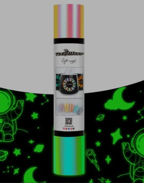 TECKWRAP GLOW IN THE DARK OPAL Peach Yellow Pink Adhesive Vinyl Carousel 2