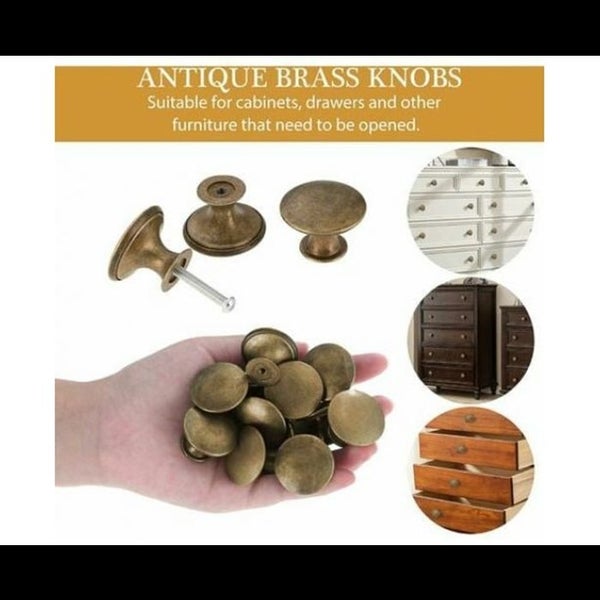 Brass Door Knob 20 Pieces Vintage Brass Handles Furniture Knobs Drawer Door Carousel 2