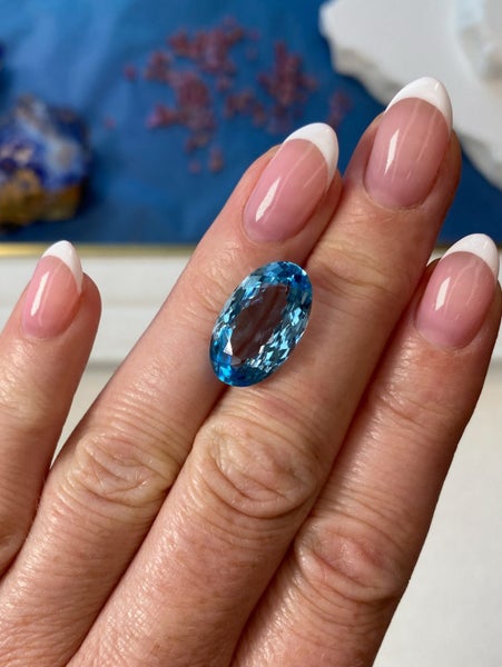 $1RES ~ $2000 Buy Now * 12.27ct Swiss Blue Topaz Carousel 1