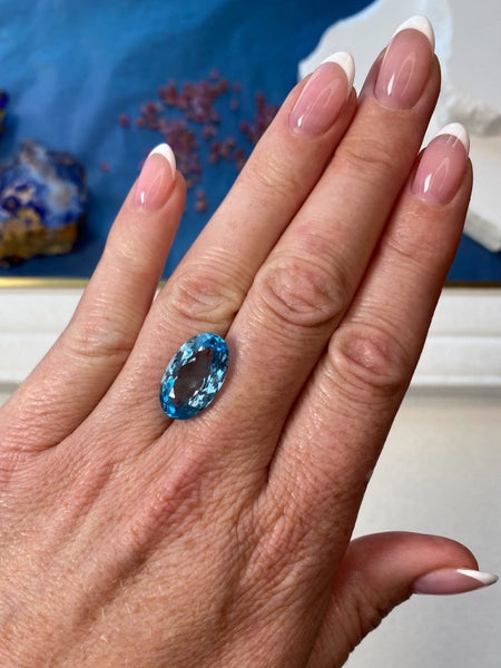 $1RES ~ $2000 Buy Now * 12.27ct Swiss Blue Topaz Carousel 2