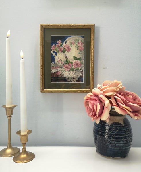 Lace & Roses cross stitch Carousel 1